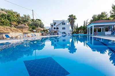 Big swimming pool with jacuzzi