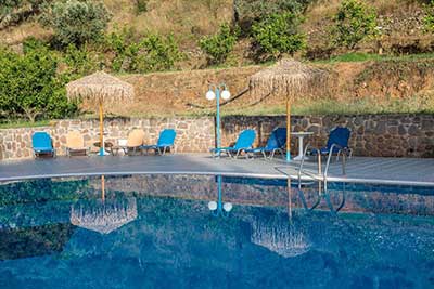 Big swimming pool with jacuzzi